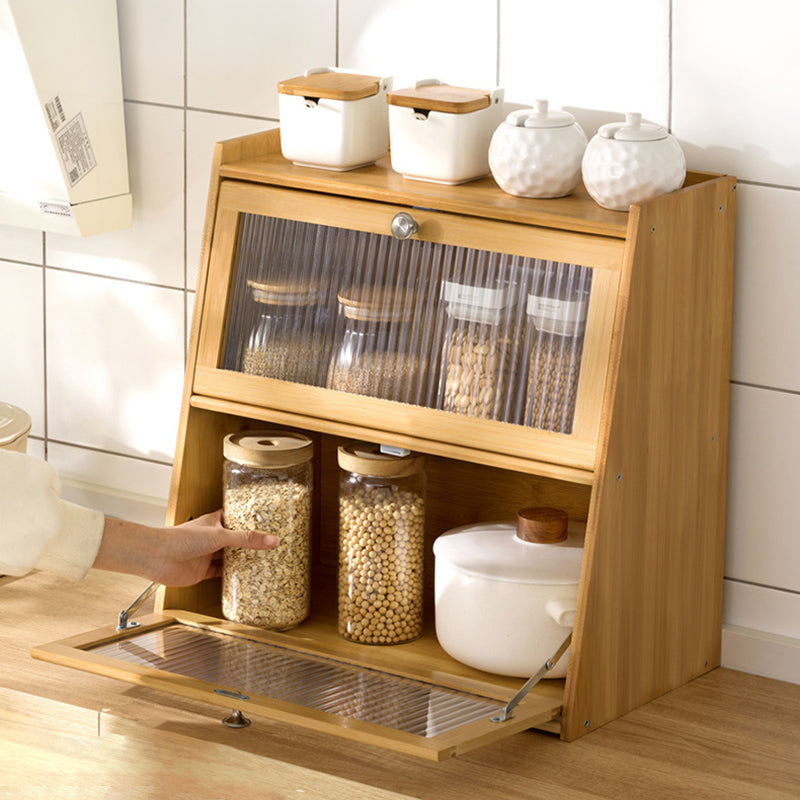 Vintage Bamboo 2/3-Tier Shelf with Cabinet