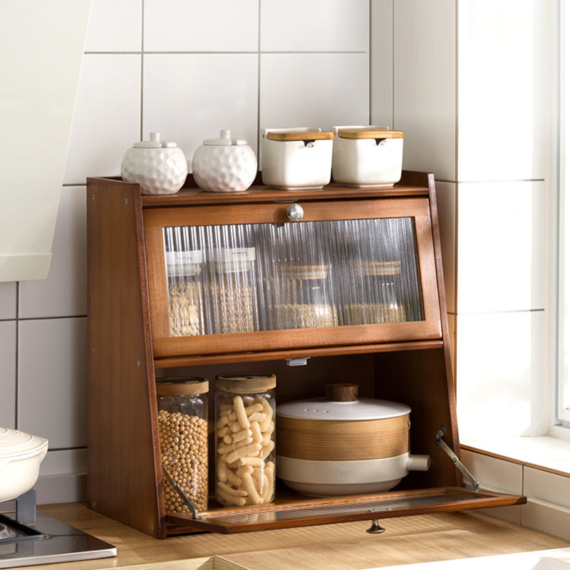 Vintage Bamboo 2/3-Tier Shelf with Cabinet