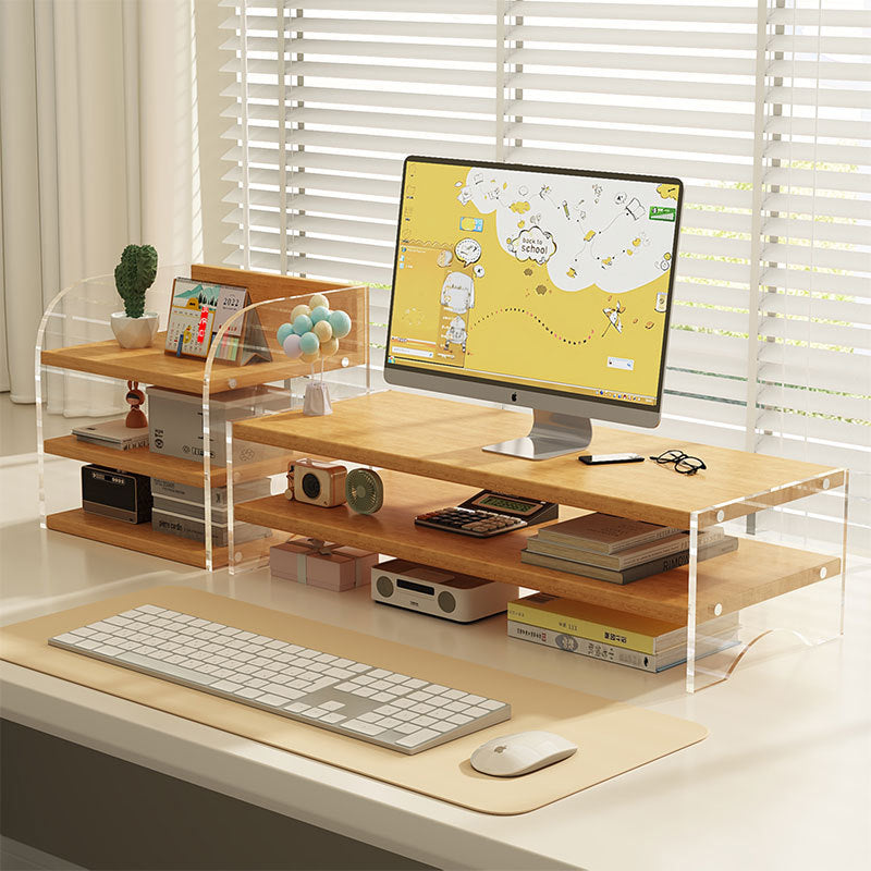 Minimalist Wood 1/2/3-Tier Desktop Shelf
