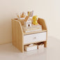Scandinavian Wood Desktop Shelf with Drawer