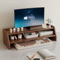 Scandinavian Wood Desktop Shelf with Drawer