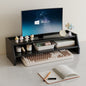 Scandinavian Wood Desktop Shelf with Drawer