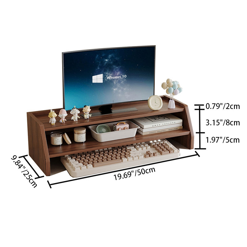 Scandinavian Wood Desktop Shelf with Drawer