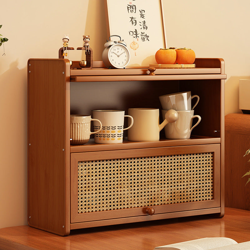 Scandinavian Walnut Flip-Top Desktop Shelf