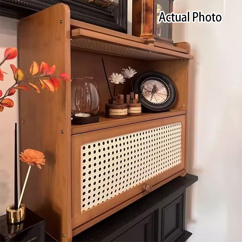 Scandinavian Walnut Flip-Top Desktop Shelf