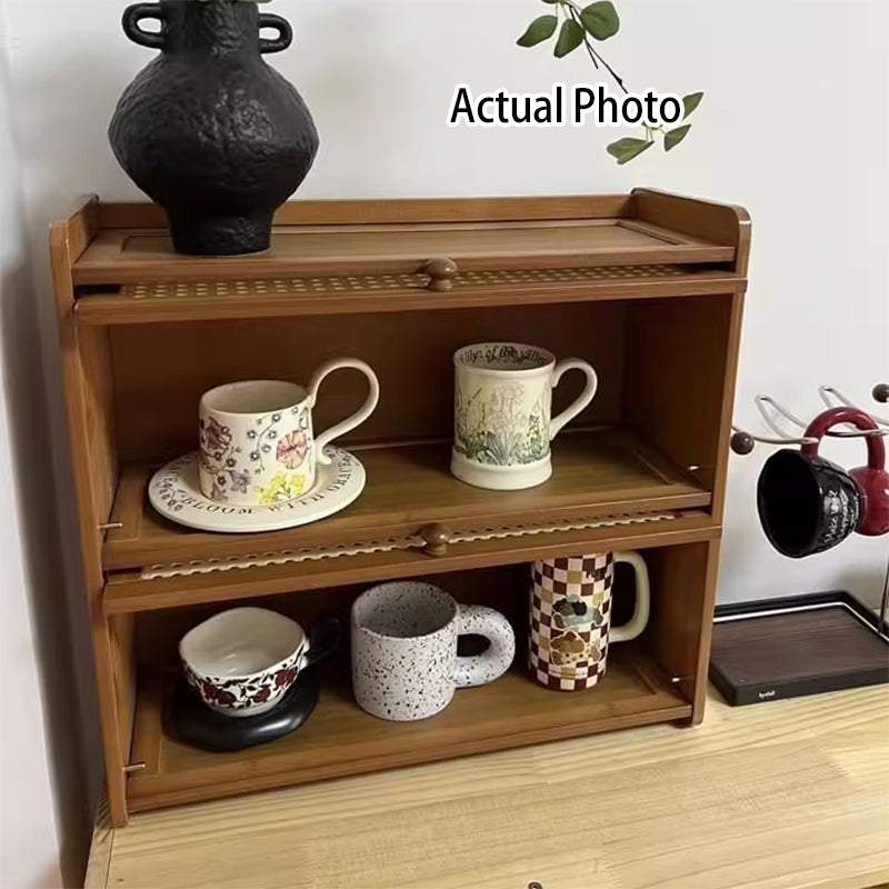 Scandinavian Walnut Flip-Top Desktop Shelf