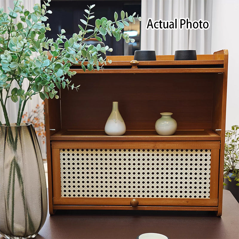 Scandinavian Walnut Flip-Top Desktop Shelf