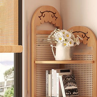 Bamboo Fan Corner Shelf