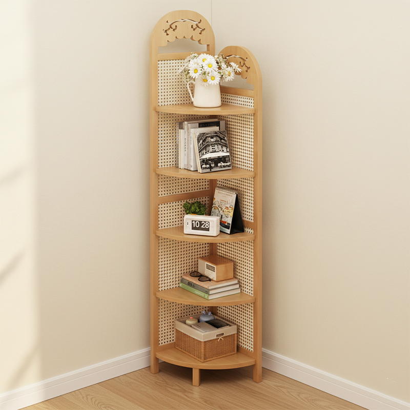 Bamboo Fan Corner Shelf