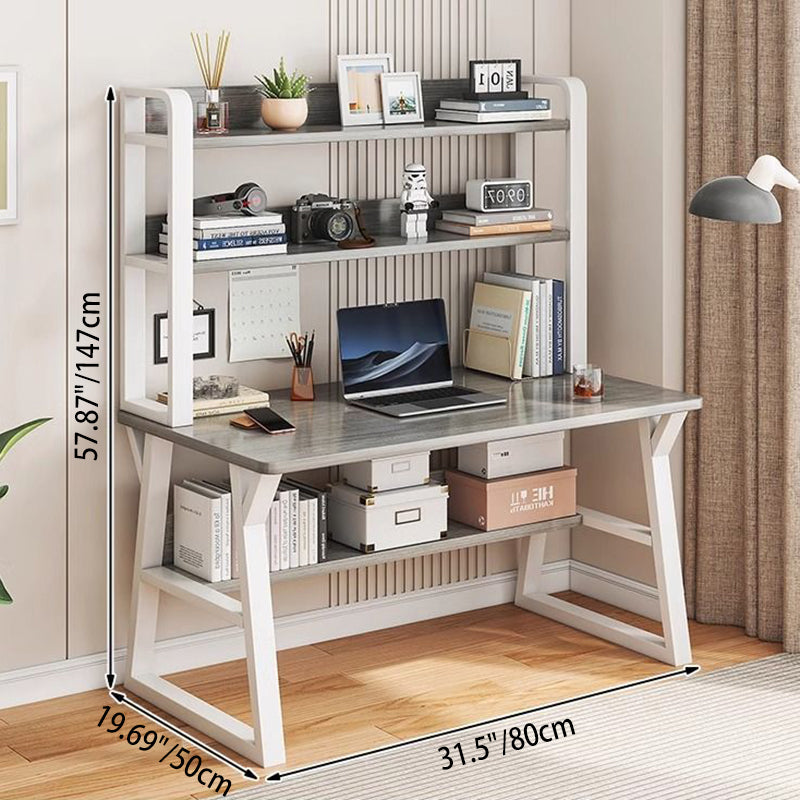 Desk with 4-Tier Shelves