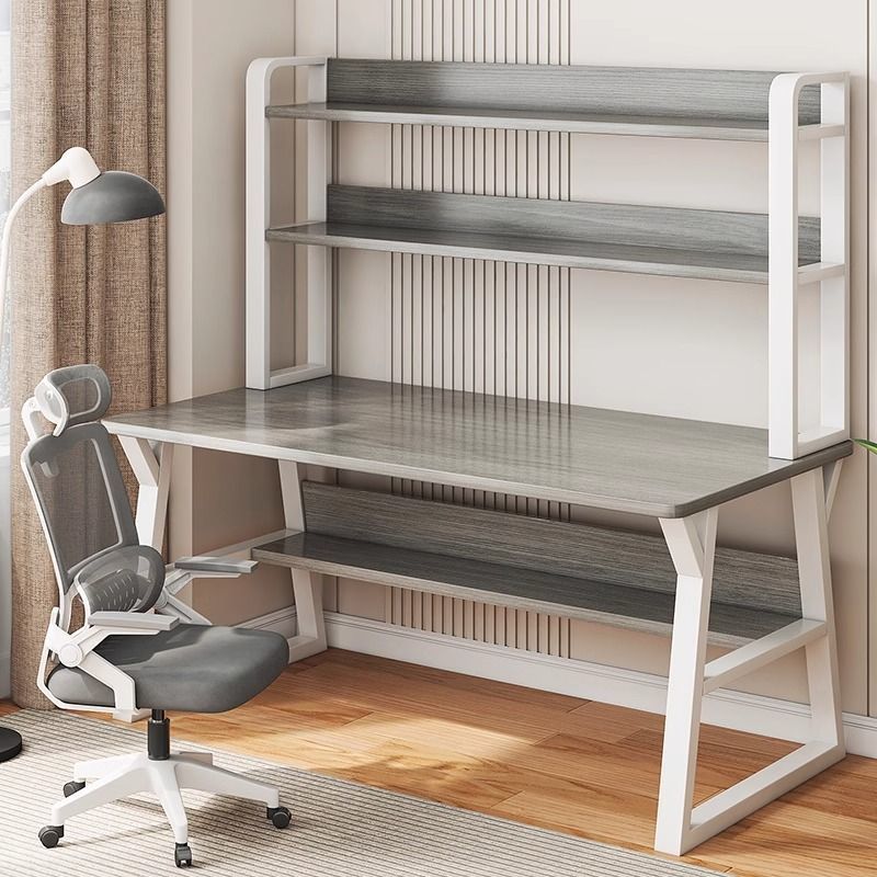Desk with 4-Tier Shelves