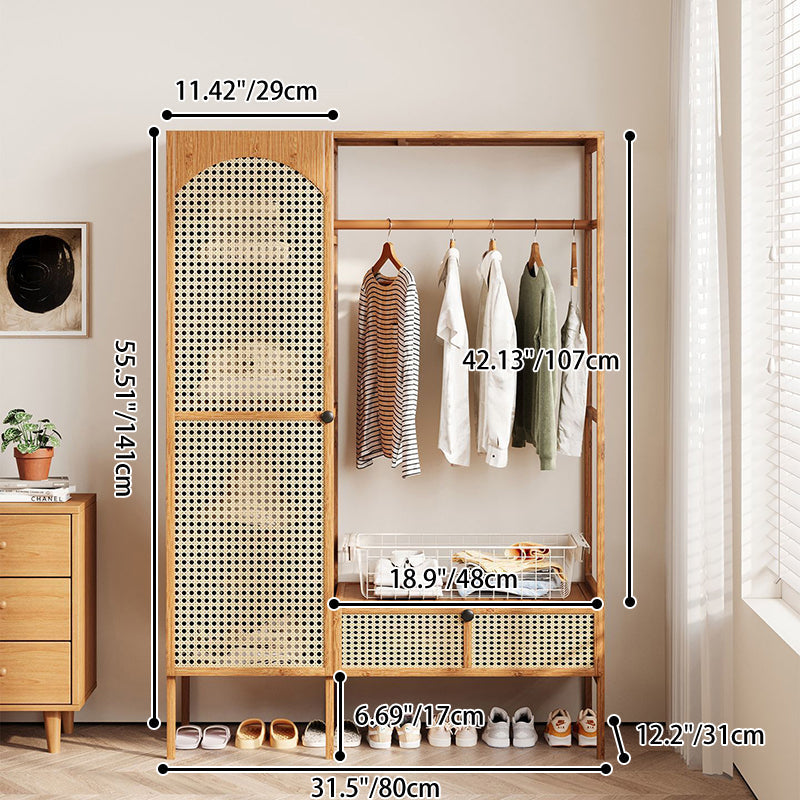 Bamboo Rattan Hall Tree