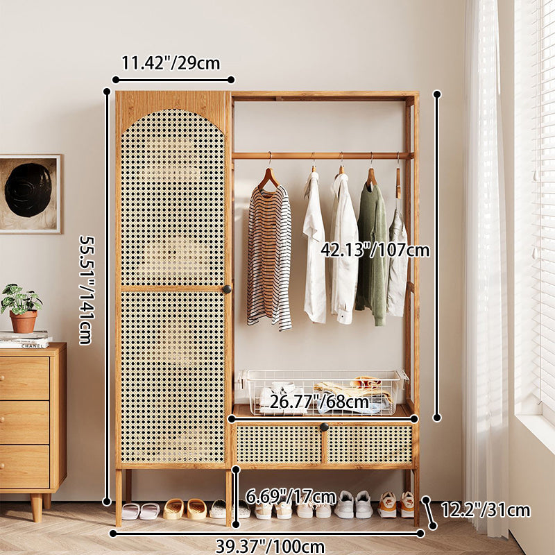 Bamboo Rattan Hall Tree