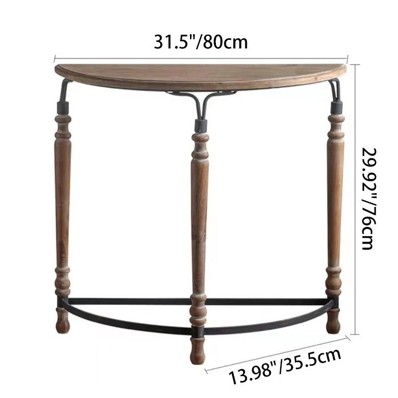 French Half-Round Console Table