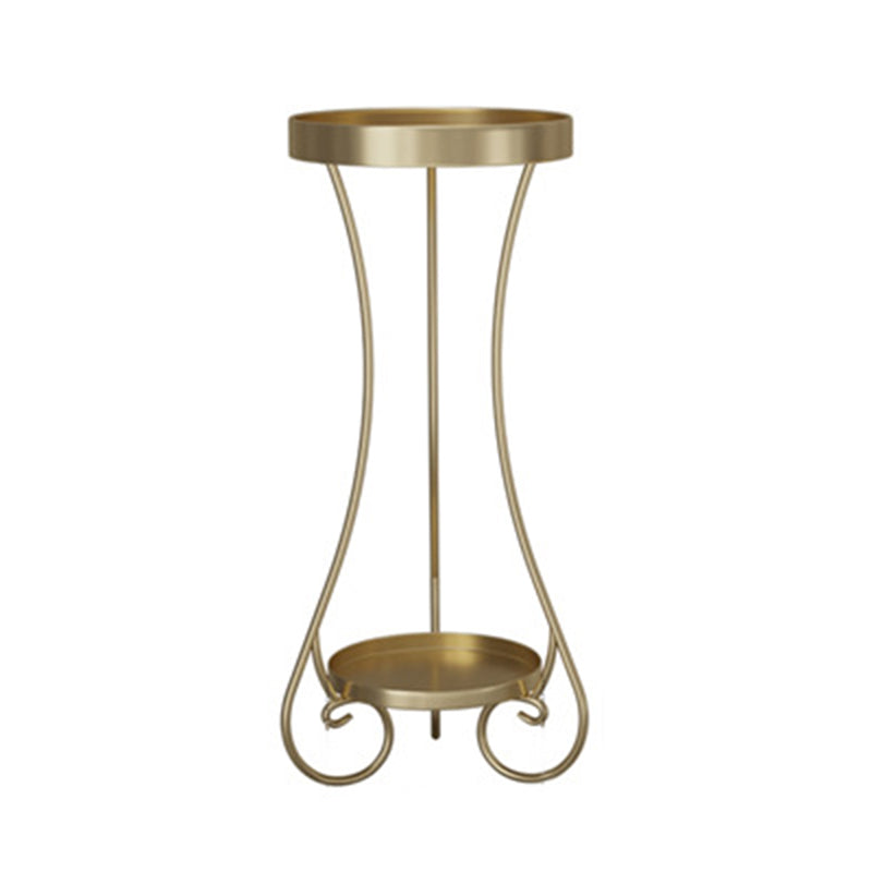 Iron Round 2-Tier End Table