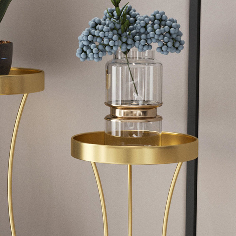 Iron Round 2-Tier End Table