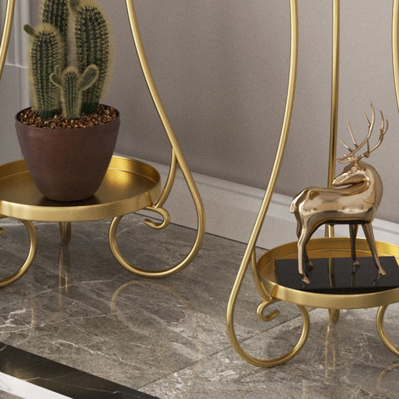 Iron Round 2-Tier End Table