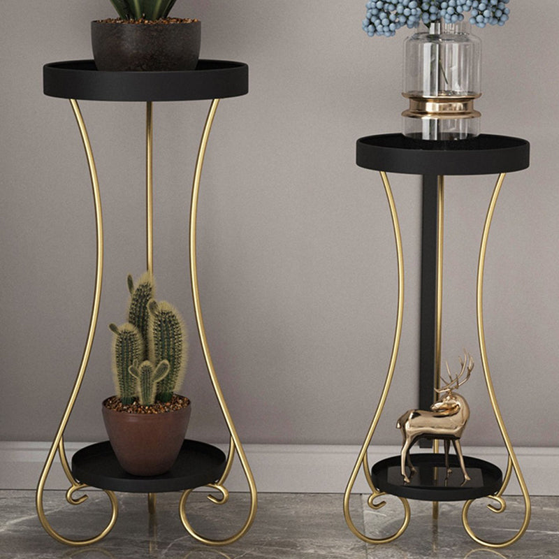 Iron Round 2-Tier End Table