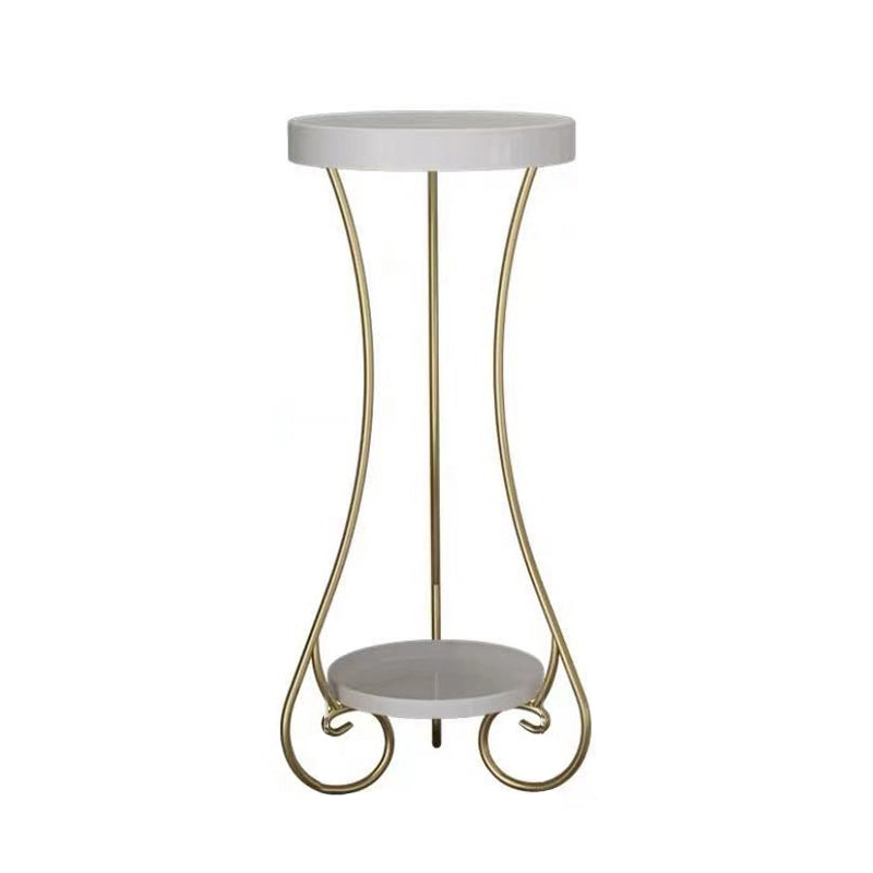Iron Round 2-Tier End Table