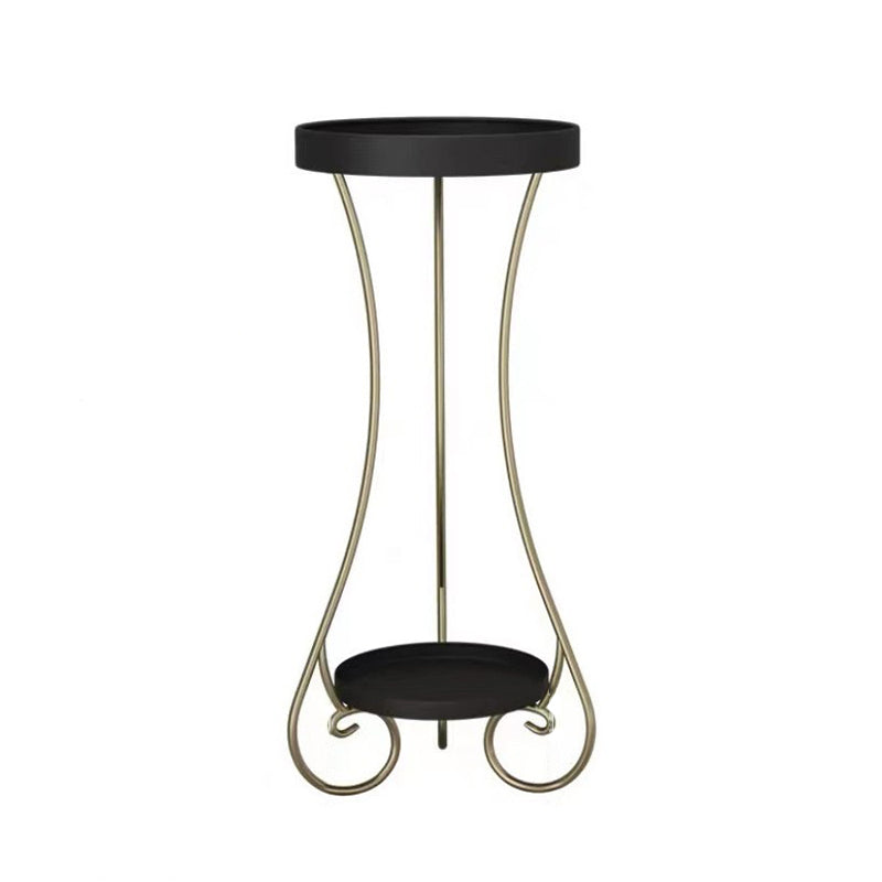 Iron Round 2-Tier End Table
