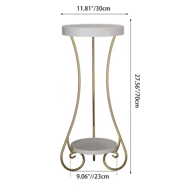 Iron Round 2-Tier End Table