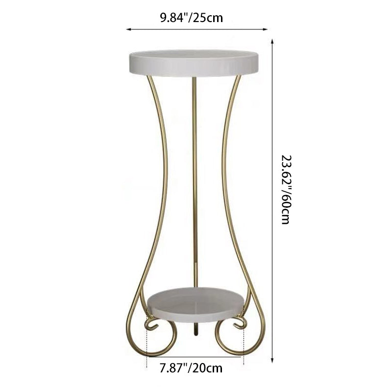 Iron Round 2-Tier End Table