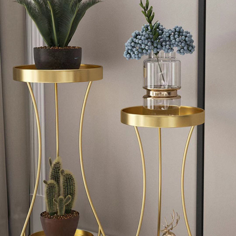 Iron Round 2-Tier End Table