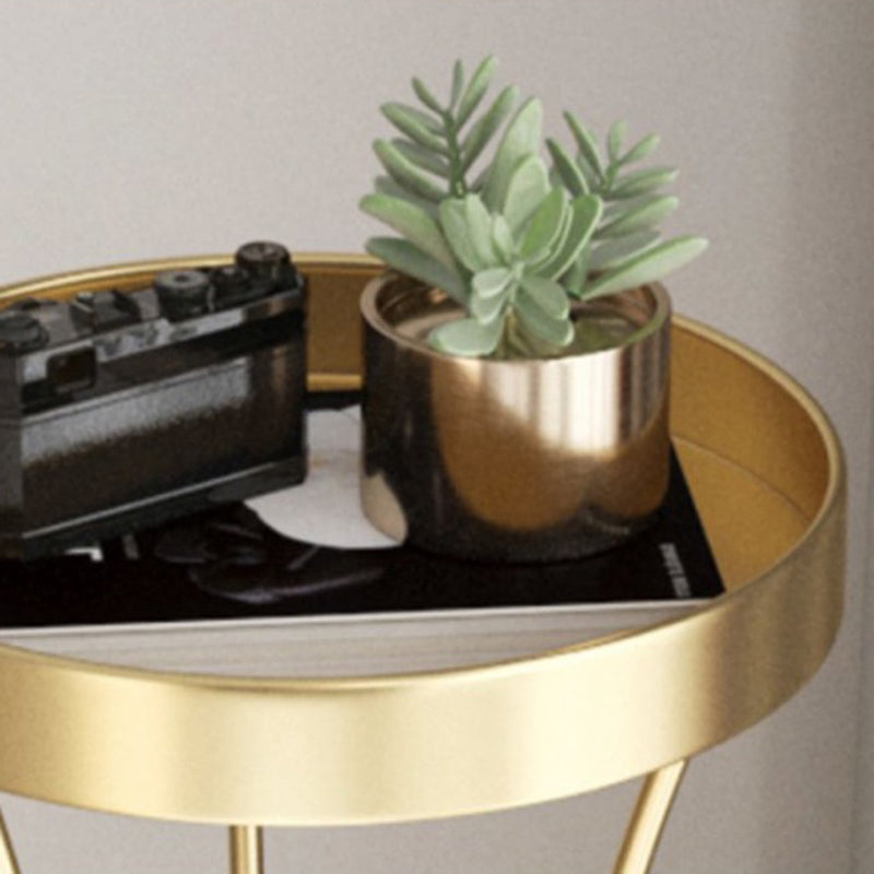 Iron Round 2-Tier End Table