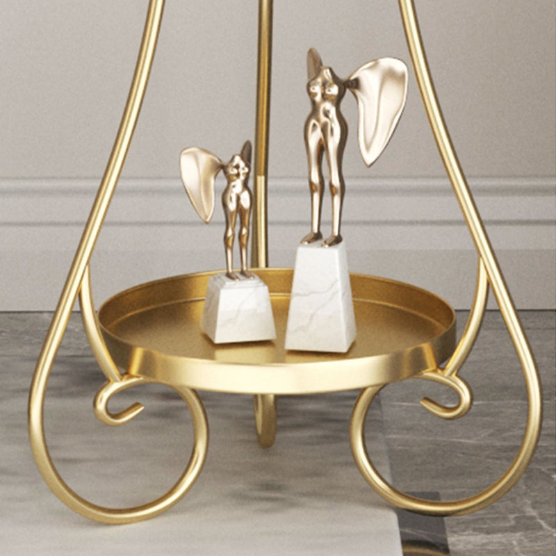 Iron Round 2-Tier End Table