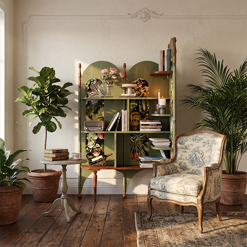 Ash Wood Corner Bookshelf & Room Divider