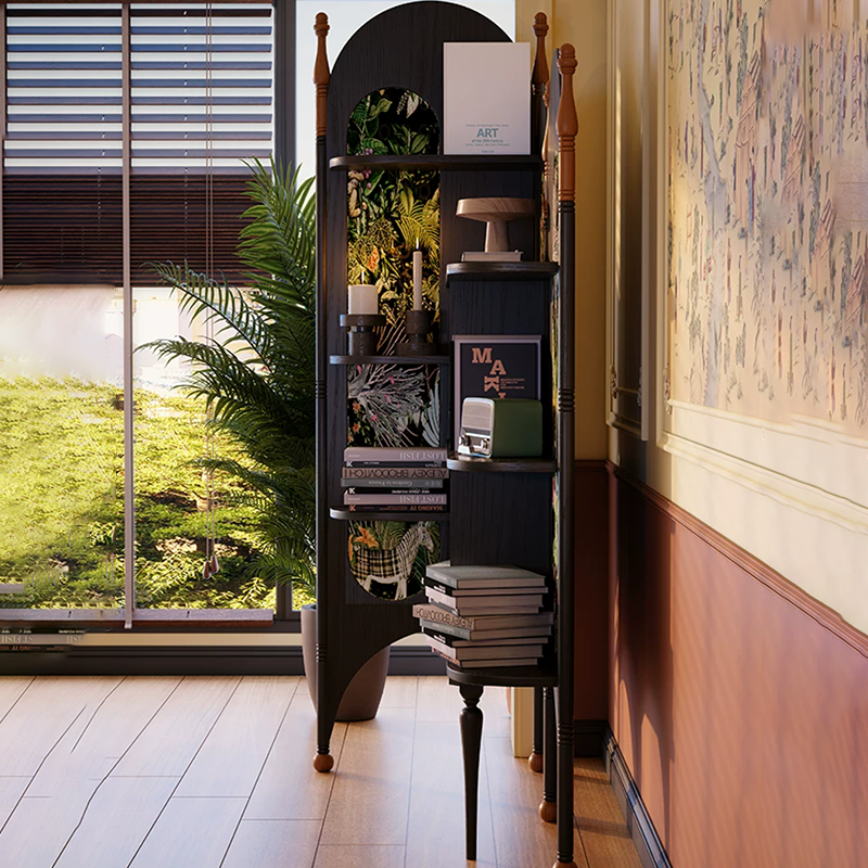 Ash Wood Corner Bookshelf & Room Divider