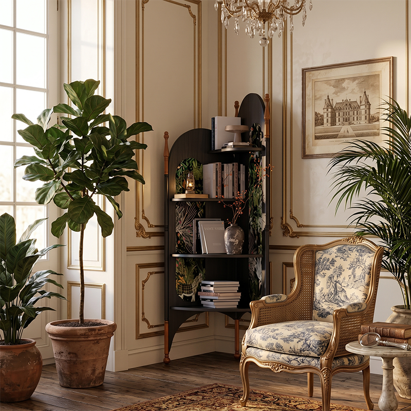 Ash Wood Corner Bookshelf & Room Divider