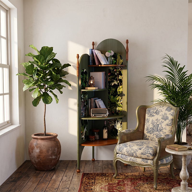 Ash Wood Corner Bookshelf & Room Divider