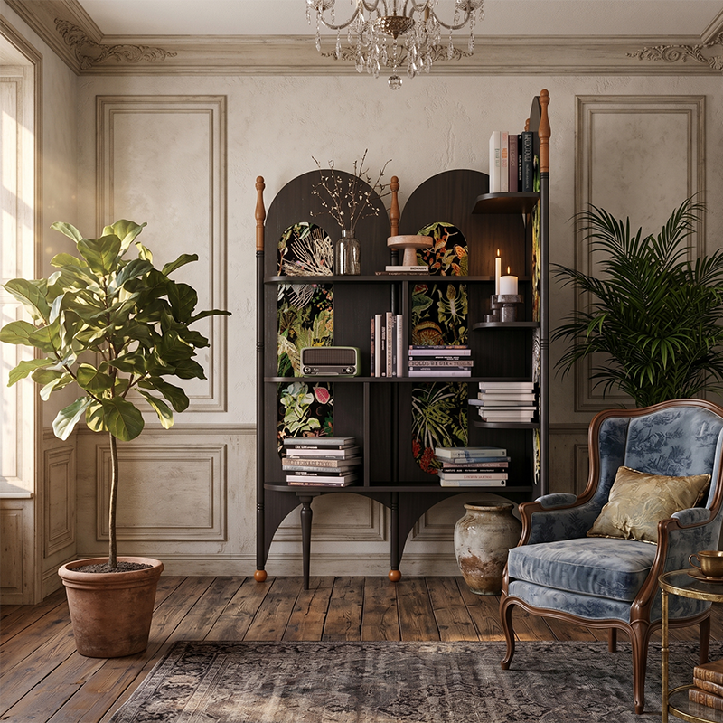 Ash Wood Corner Bookshelf & Room Divider