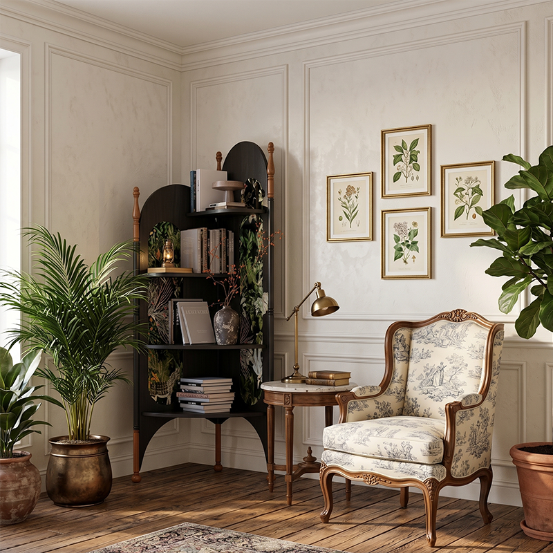 Ash Wood Corner Bookshelf & Room Divider
