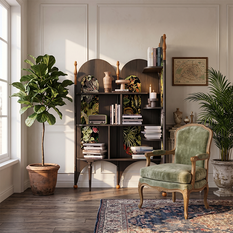 Ash Wood Corner Bookshelf & Room Divider