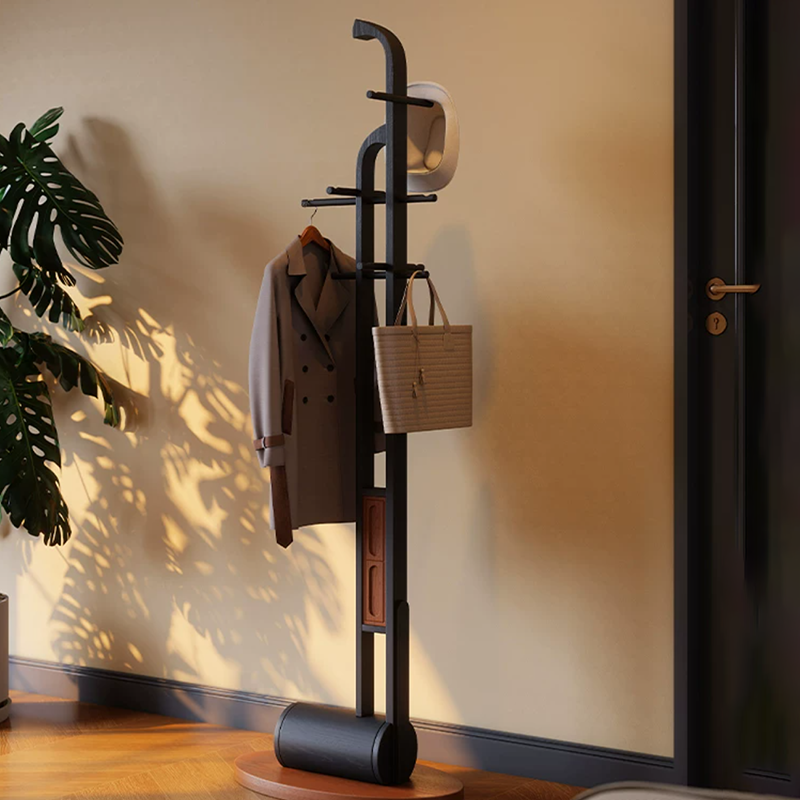 Ash Wood Erhu-Shaped Hall Tree Coat Rack