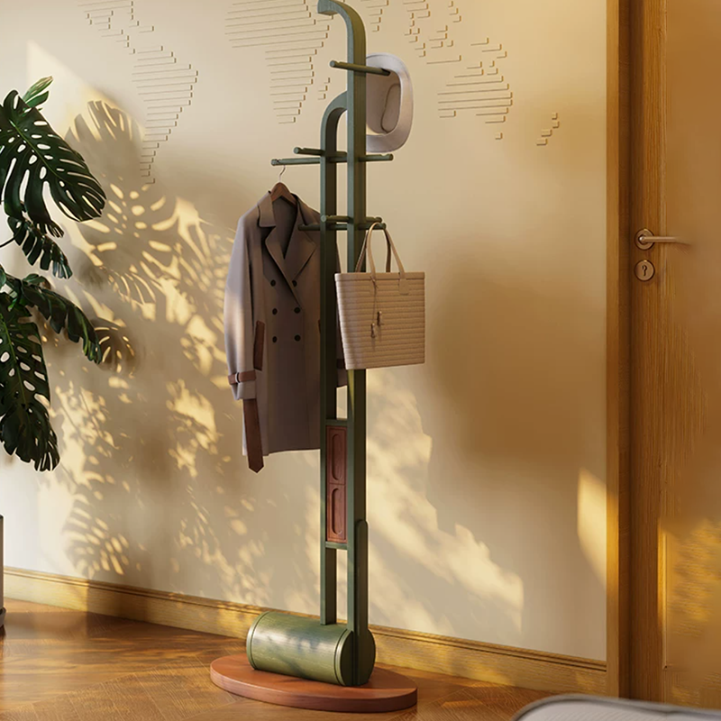 Ash Wood Erhu-Shaped Hall Tree Coat Rack