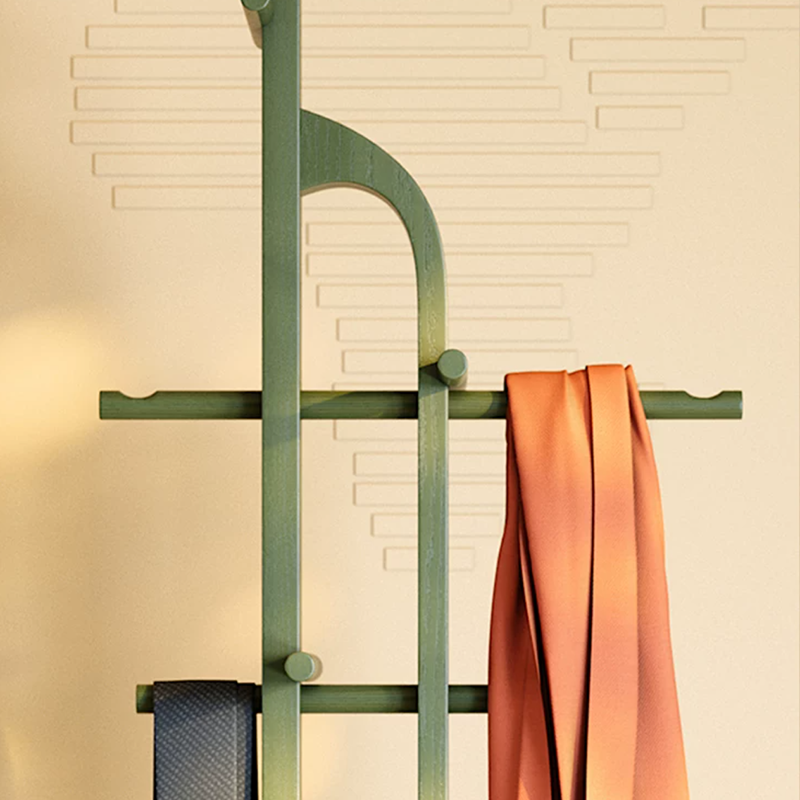 Ash Wood Erhu-Shaped Hall Tree Coat Rack