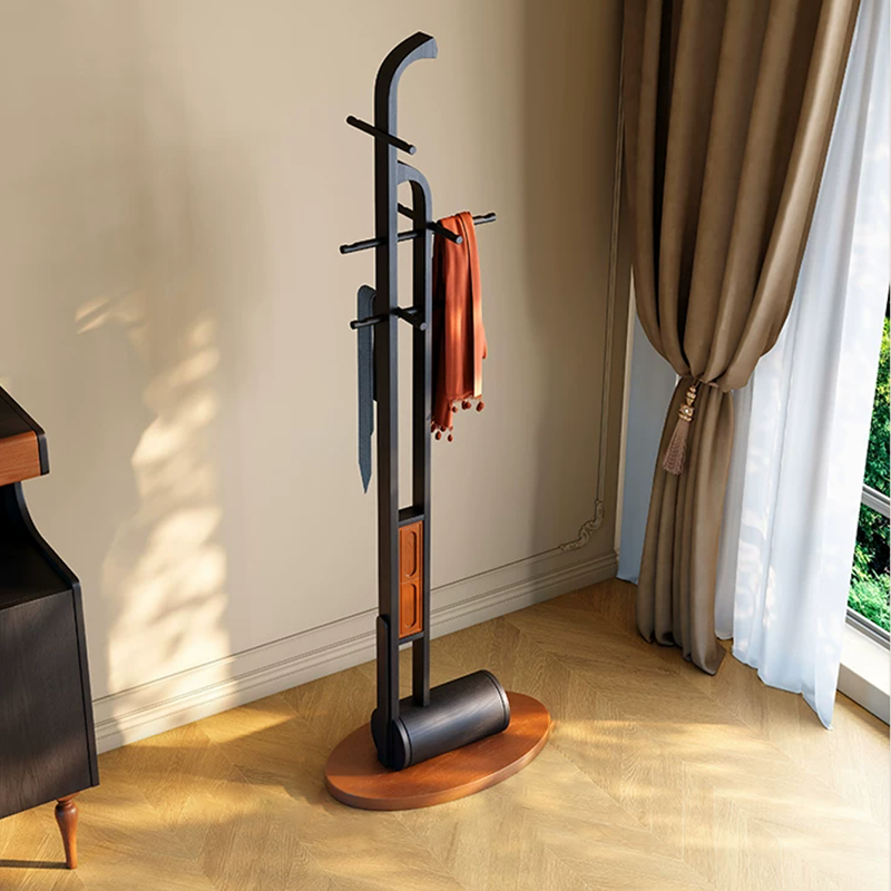 Ash Wood Erhu-Shaped Hall Tree Coat Rack