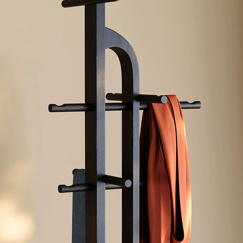 Ash Wood Erhu-Shaped Hall Tree Coat Rack