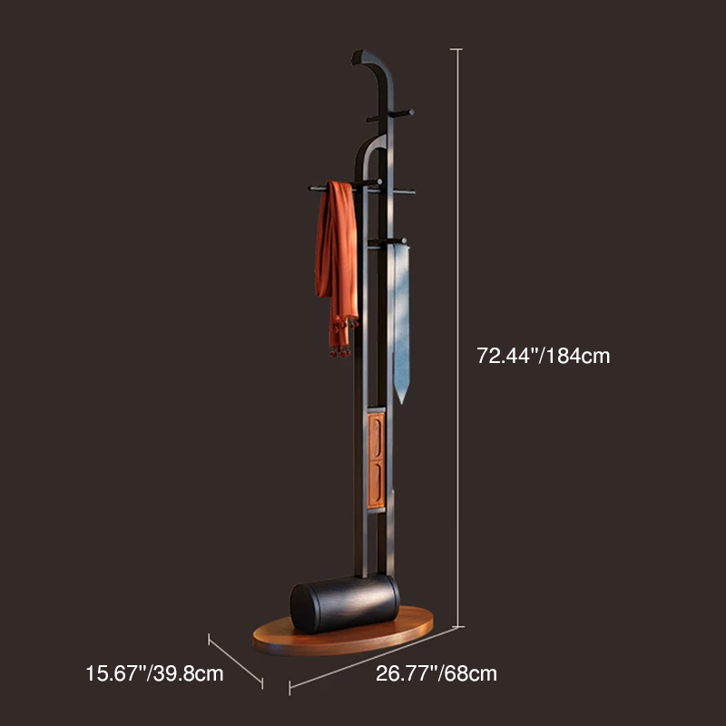Ash Wood Erhu-Shaped Hall Tree Coat Rack