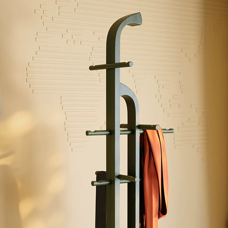 Ash Wood Erhu-Shaped Hall Tree Coat Rack