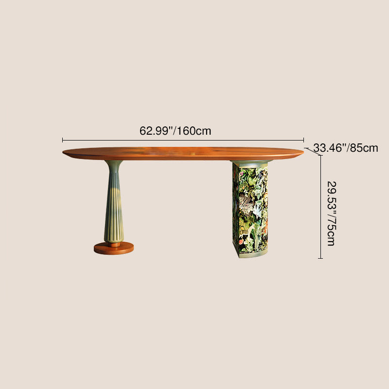 Ash Wood French Oval Dining Table