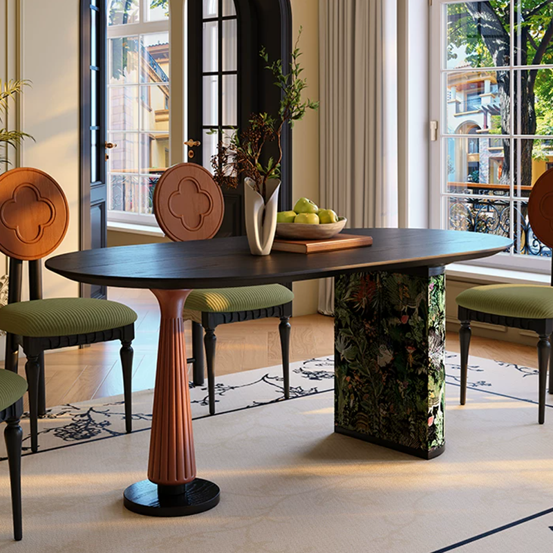 Ash Wood French Oval Dining Table