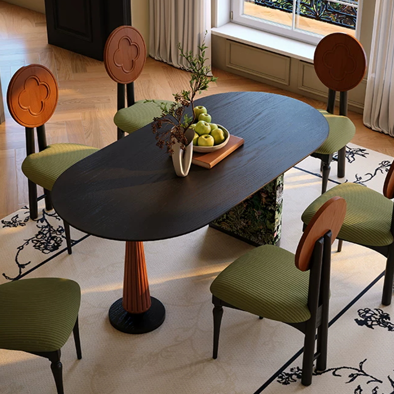 Ash Wood French Oval Dining Table