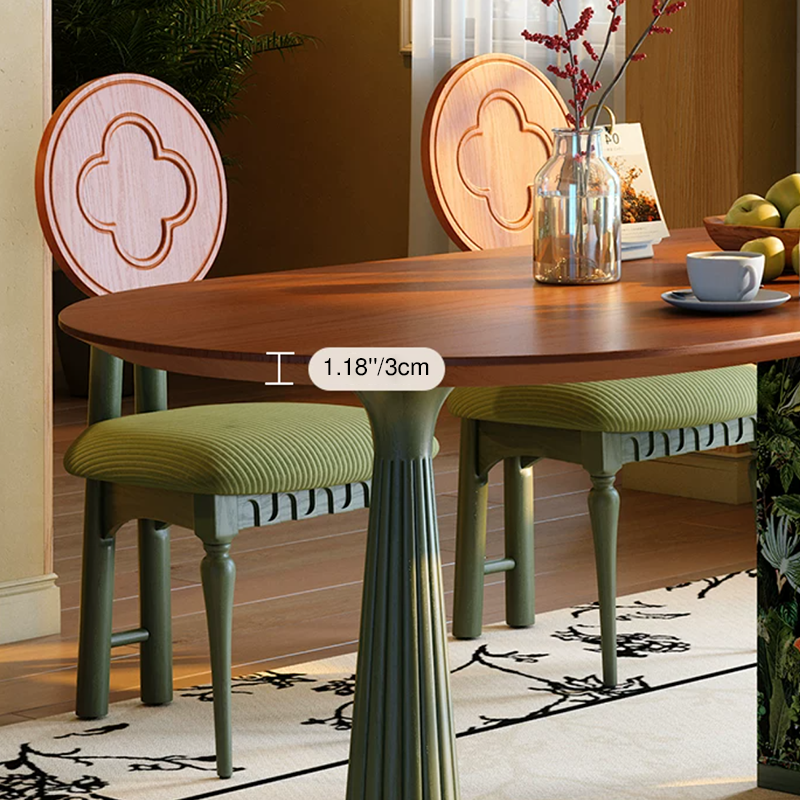 Ash Wood French Oval Dining Table