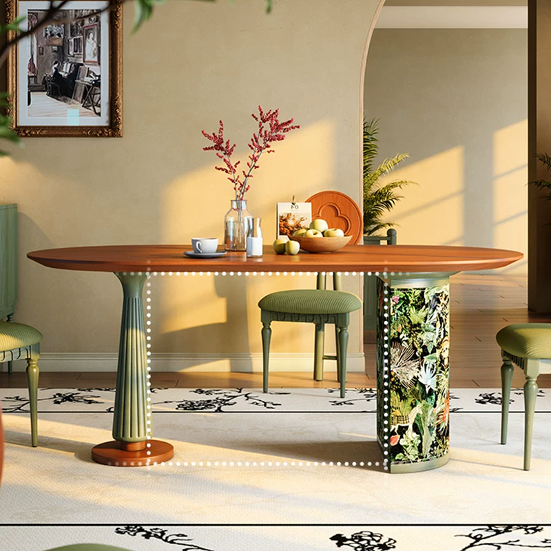 Ash Wood French Oval Dining Table