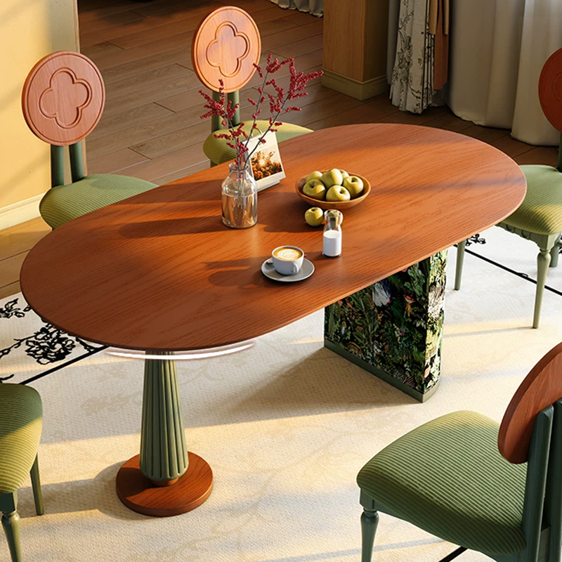 Ash Wood French Oval Dining Table