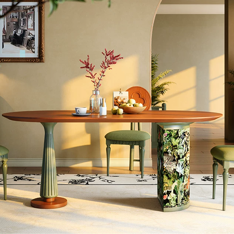 Ash Wood French Oval Dining Table